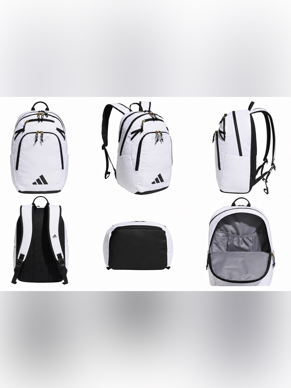 White and Black Adidas Defender 5 Backpack